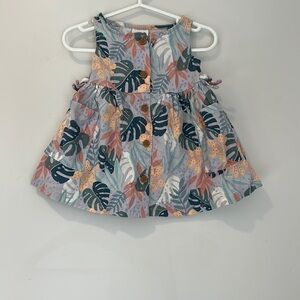 Baby Girl Little Co. Lauren Conrad Linen blend Button-Down Dress Tropical 6m
